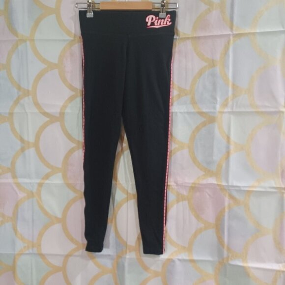 Victoria Secret Pink Yoga Leggings Size XS Pink Logo Down Both Legs And On Waist - Picture 6 of 6